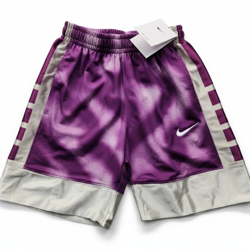 Nike Boys Basketball Shorts Dri-Fit Elite Loose Fit 6" Purple Pewter Medium NEW